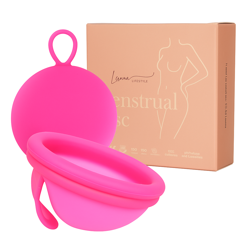 Luxe herbruikbare Menstruatie Disc met Hoesje - Roze