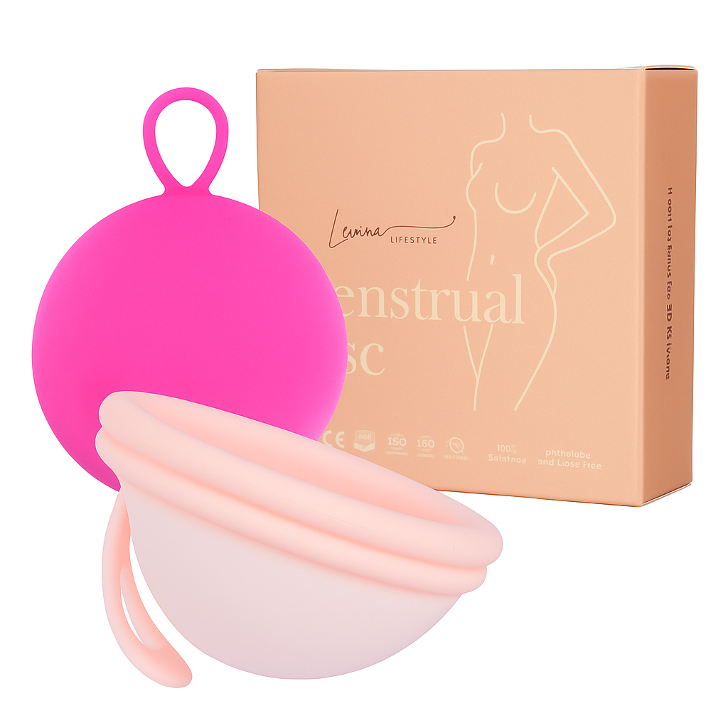 Luxe herbruikbare Menstruatie Disc met Hoesje - Licht roze