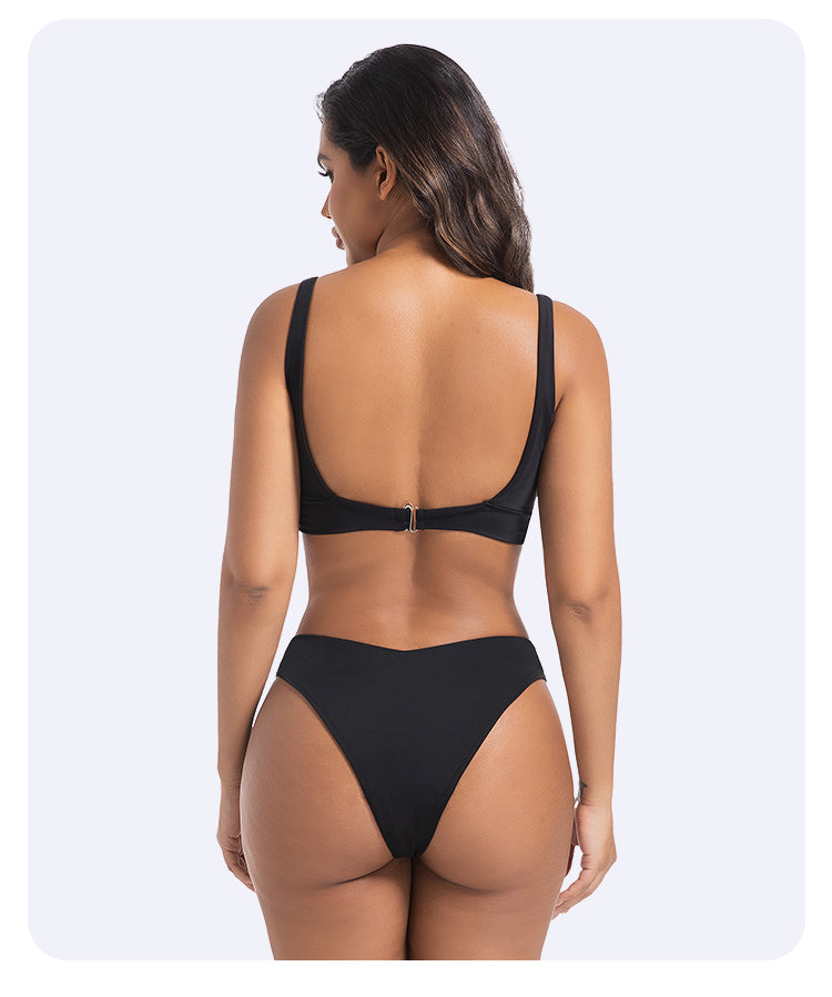 Menstruatie bikinibroekje Brazilian high waist - Zwart