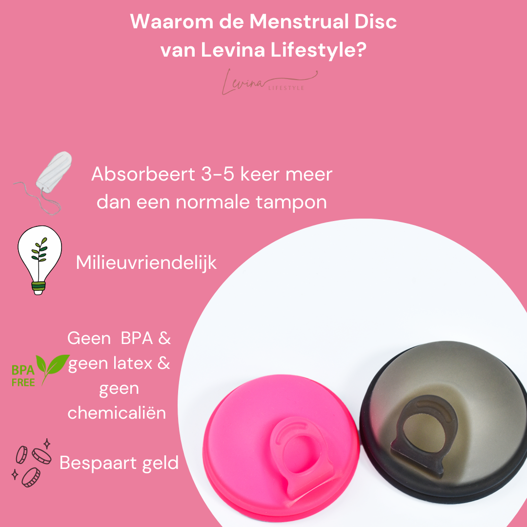 Luxe herbruikbare Menstruatie Disc met Hoesje - Licht roze