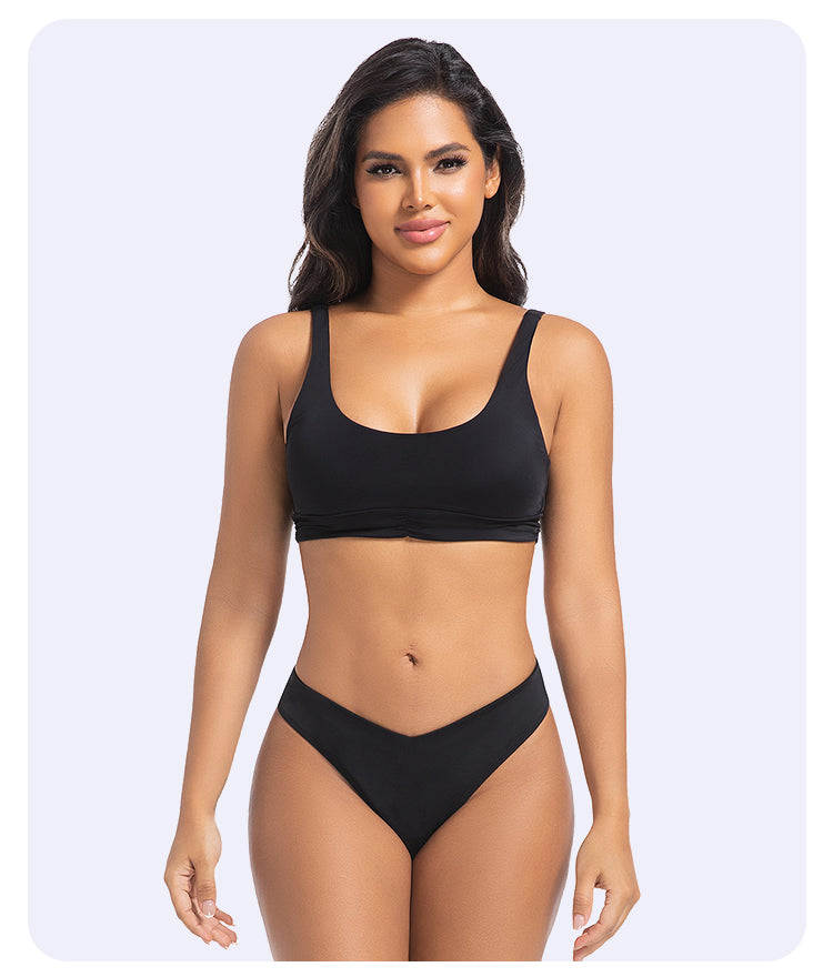 Menstruatie bikinibroekje Brazilian high waist - Zwart