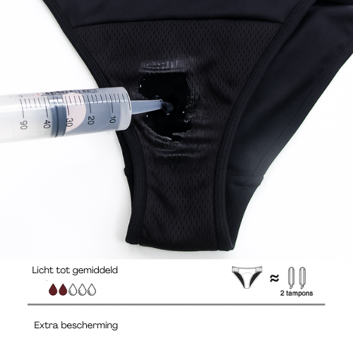 Menstruatie bikinibroekje Brazilian high waist - Zwart
