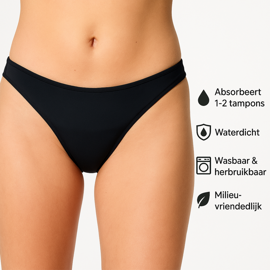 Menstruatie bikinibroekje voor tieners – Zwart