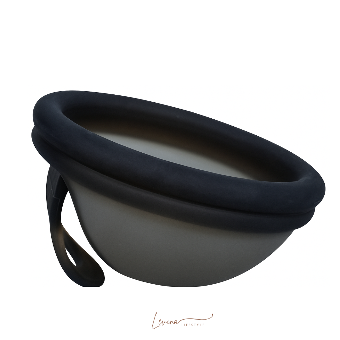 Luxe herbruikbare Menstruatie Disc met Hoesje - Zwart